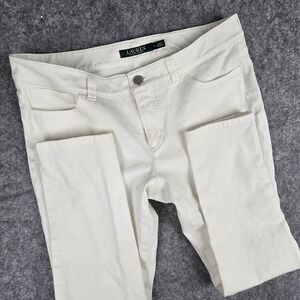 Lauren Ralph Lauren Womens Off White Slim Fit Stretch Cotton Pants Size 6